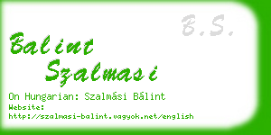 balint szalmasi business card