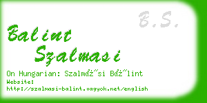 balint szalmasi business card